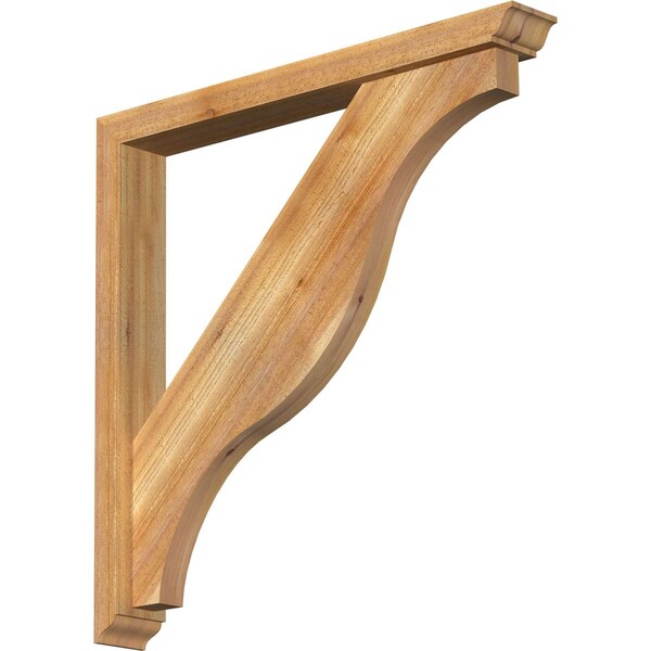 Ekena Millwork Funston Traditional Rough Sawn Bracket w/ Offset Brace, Western Red Cedar, 4"W x 32"D x 32"H BKT0402X32X32FST01RWR - main